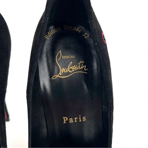 Christian Louboutin Black Stiletto Heels Walk A Mile In My Shoes Collection 38 - Picture 7 of 15